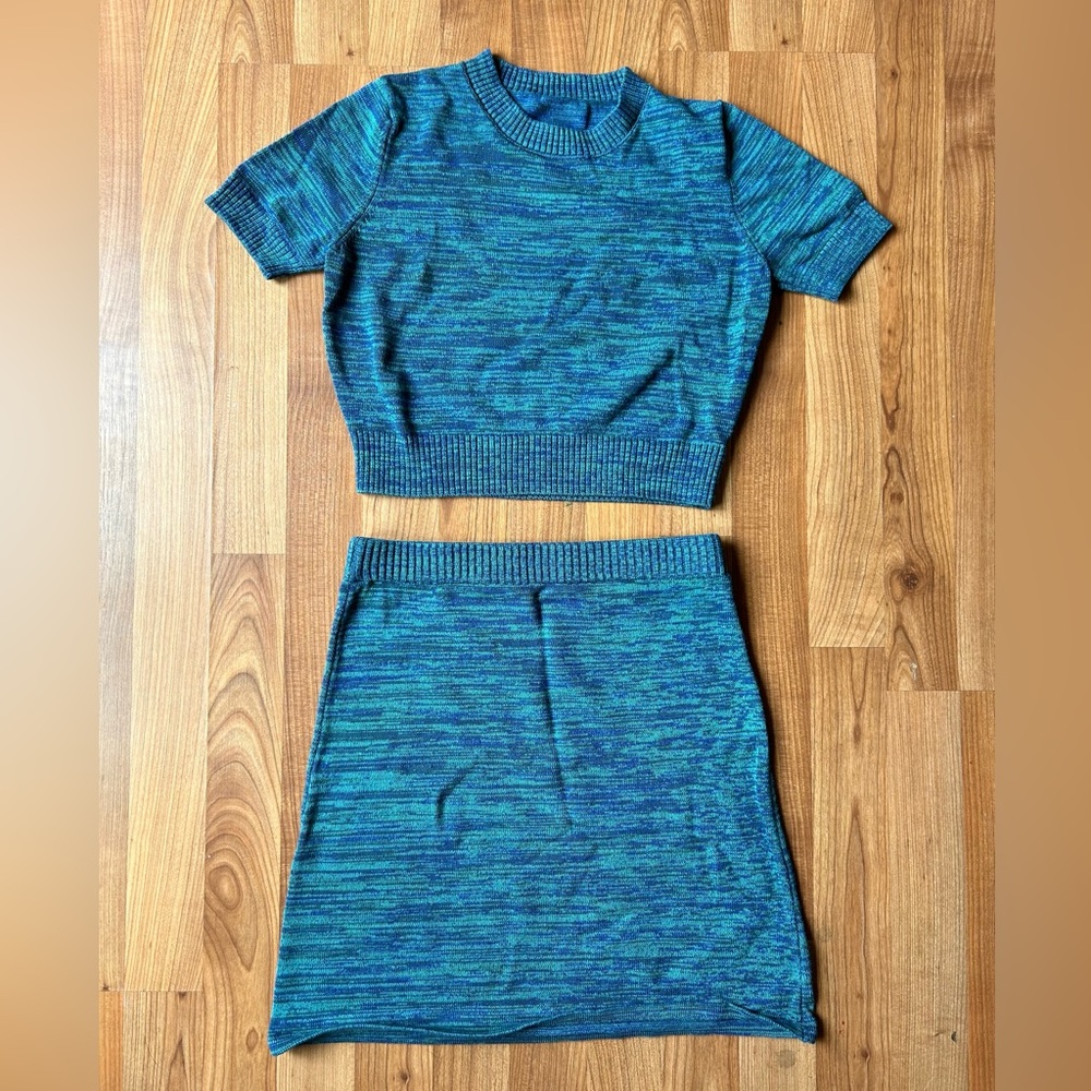 Teal Knit Matching Set
